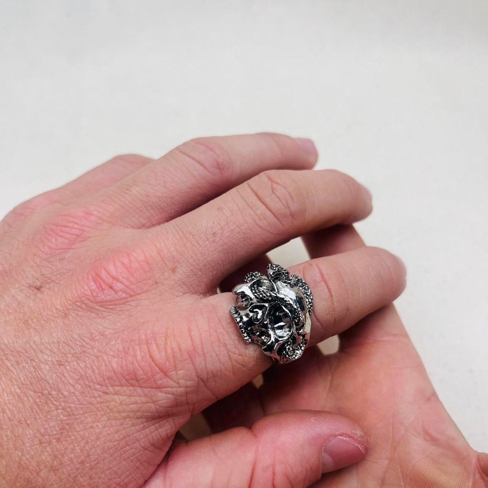 Silver Lion Head Ring