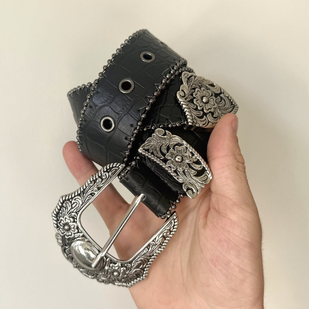 Black Western Buckle Belt - Rynor