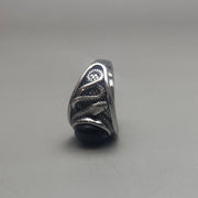 Silver Black Stone Ring