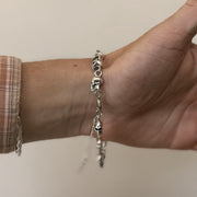 Silver Skull Link Bracelet