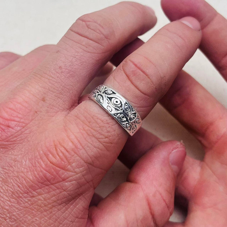 Silver Floral Band Ring