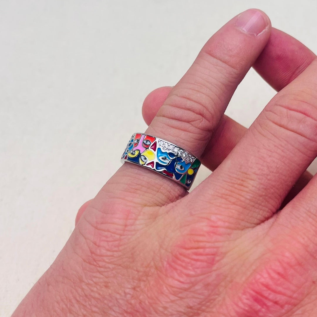 Colorful Enamel Band Ring - Rynor