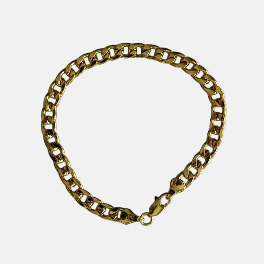 Gold Curb Chain Bracelet
