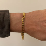Gold Curb Chain Bracelet