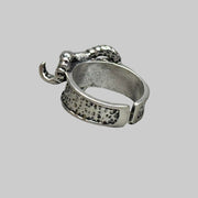 Silver Bull Skull Ring
