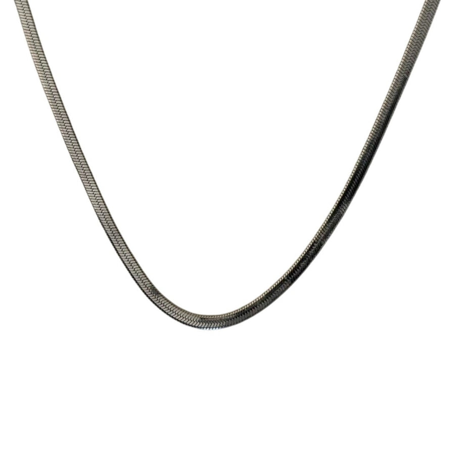 Silver Herringbone Chain Necklace