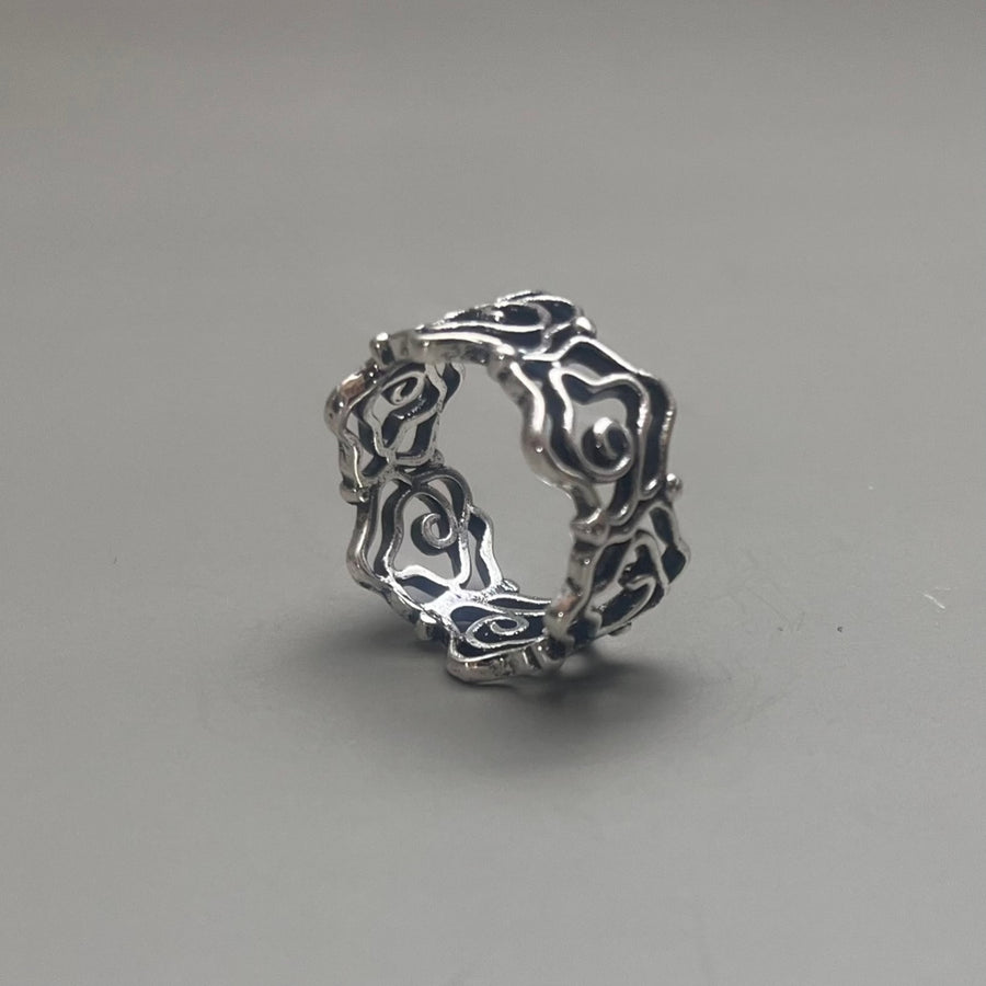 Silver Gothic Link Ring