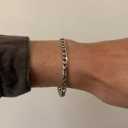 Silver Figaro Chain Bracelet