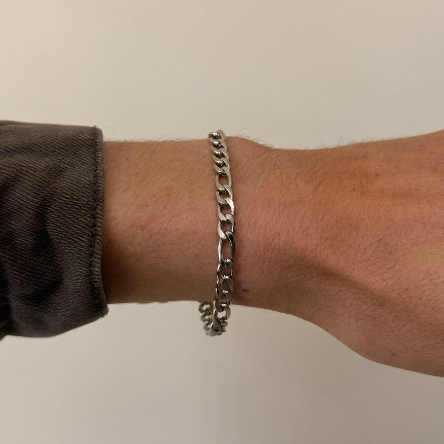 Silver Figaro Chain Bracelet