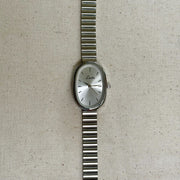 Oval Silver Stretch Watch