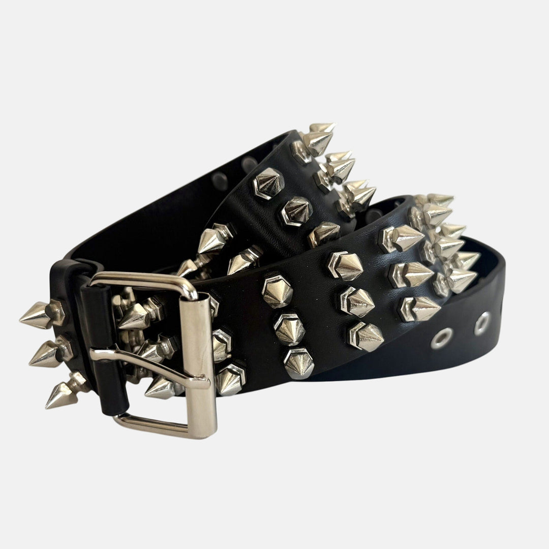 Black Spiked Studded Belt - Rynor