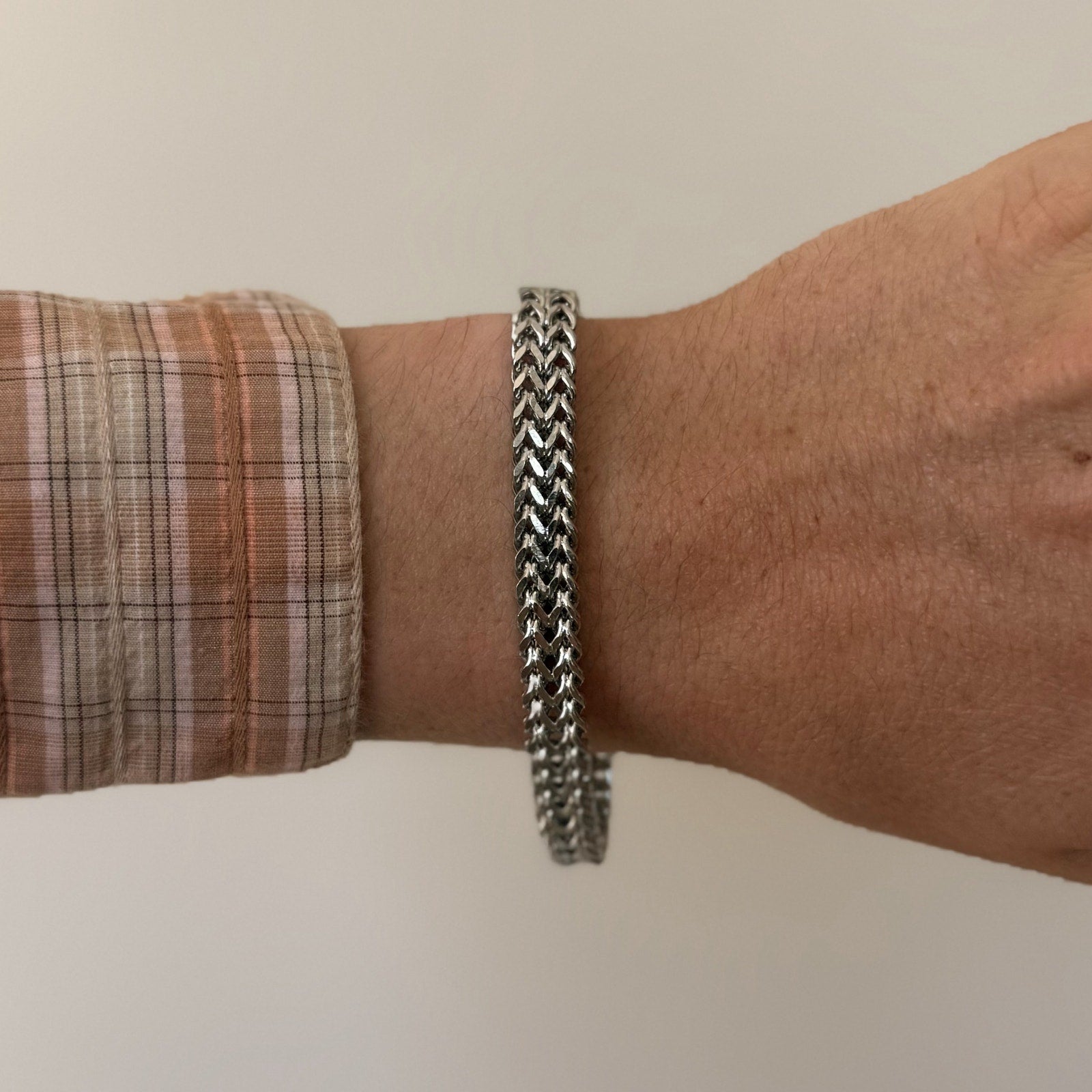 Silver Mesh Chain Magnetic Bracelet
