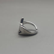 Silver Raised Star Ring