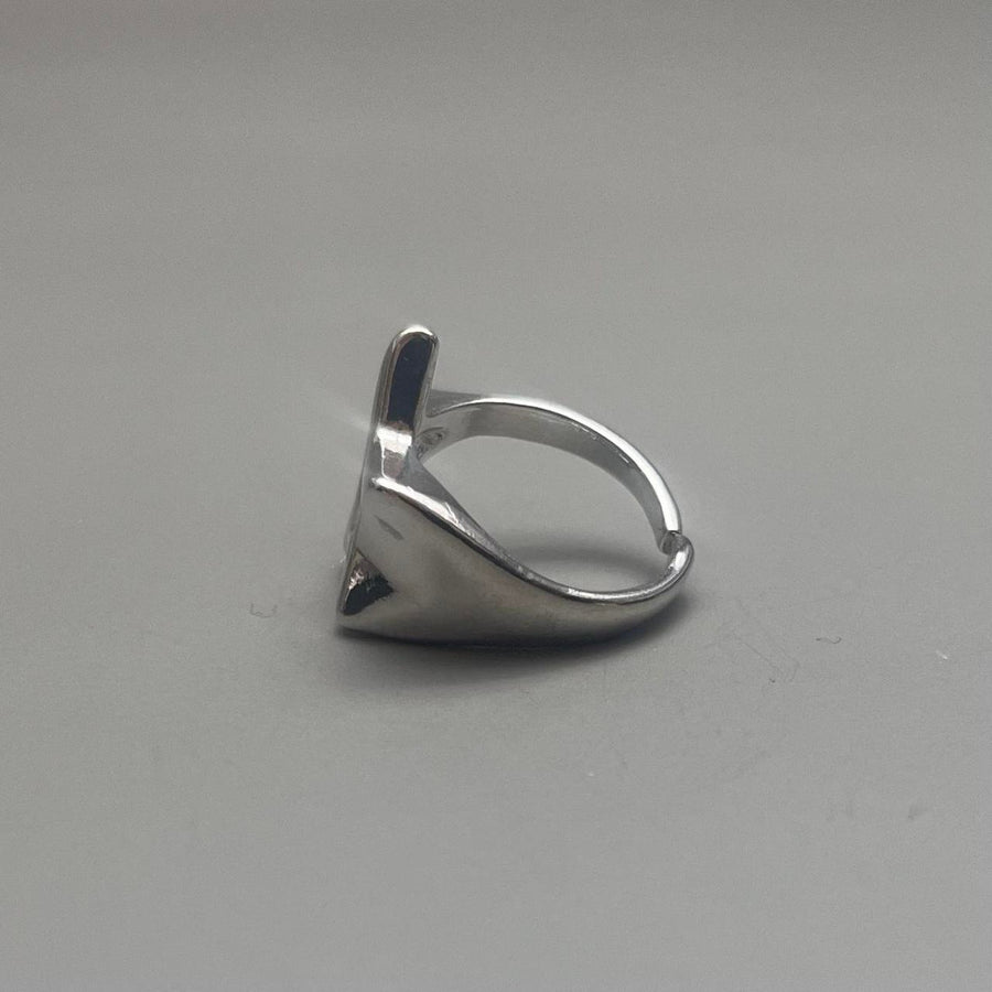 Silver Raised Star Ring