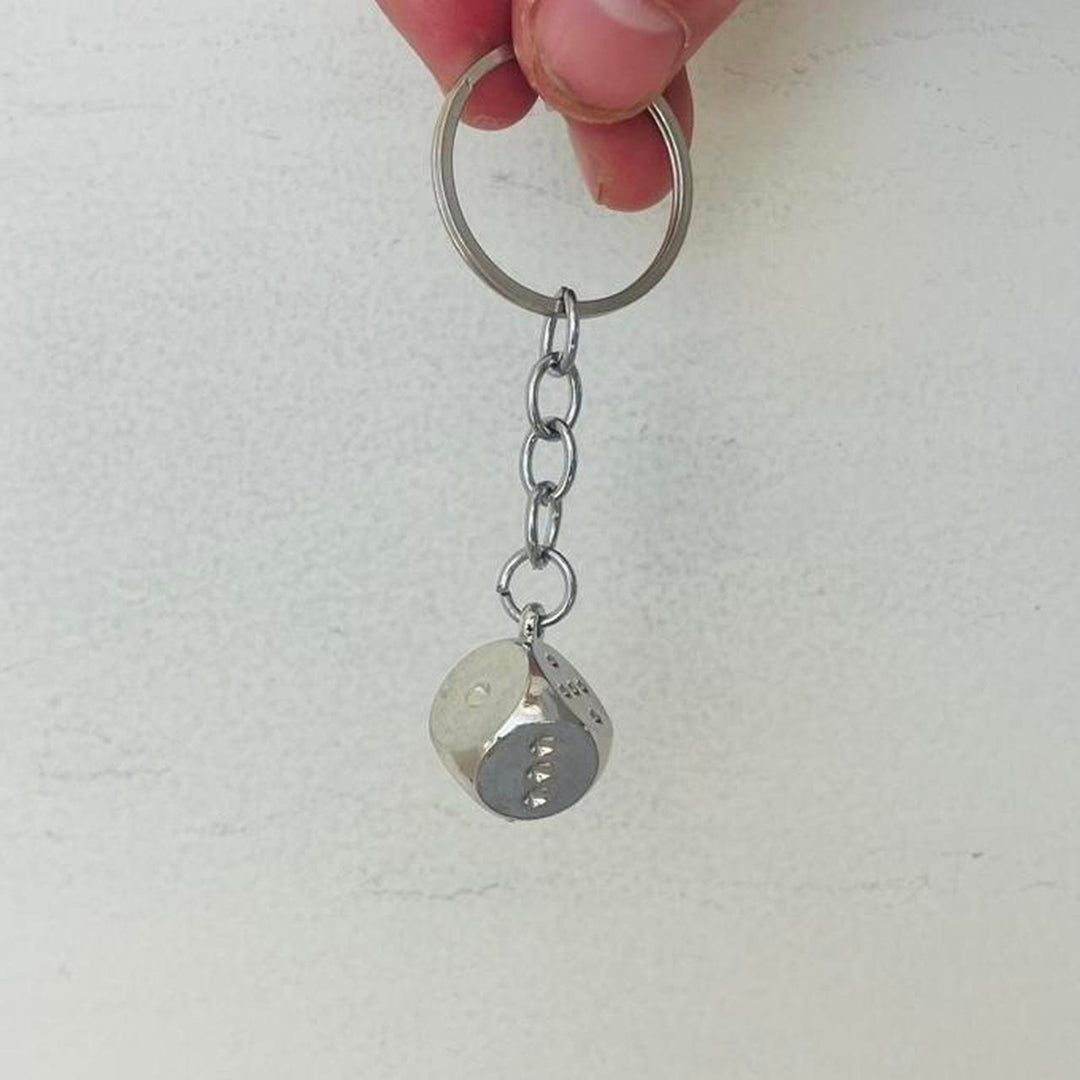 Silver Dice Keychain