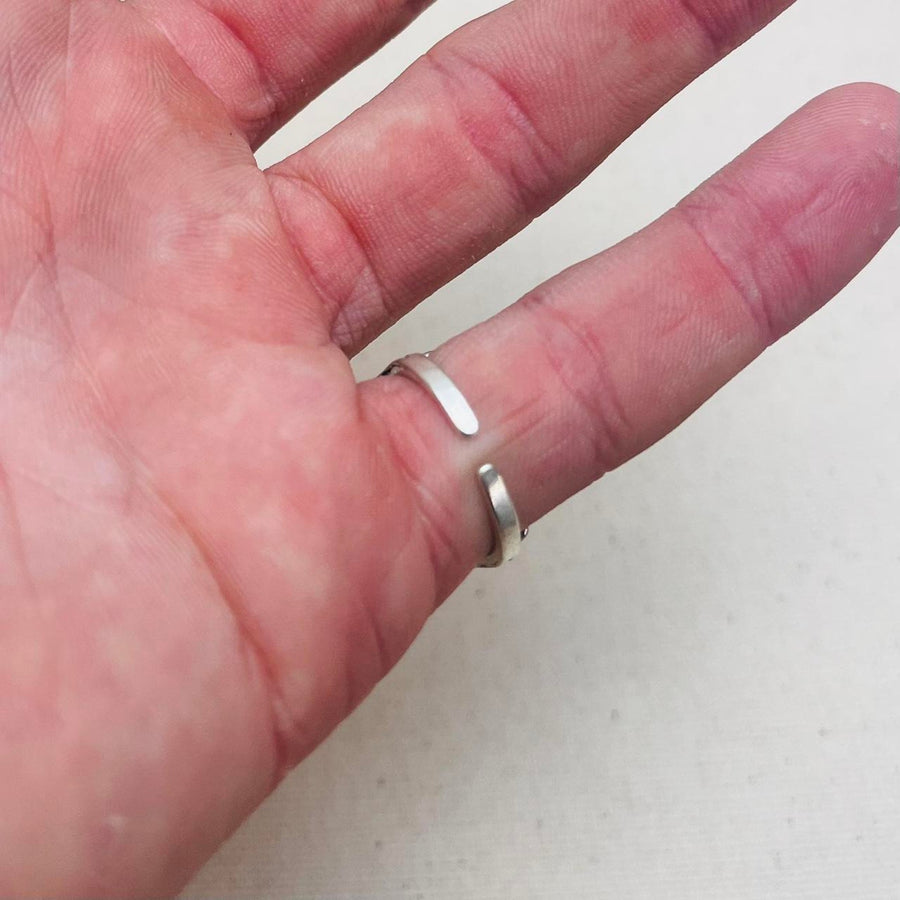 Silver Cross Band Ring