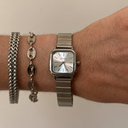 Square Silver Modern Watch