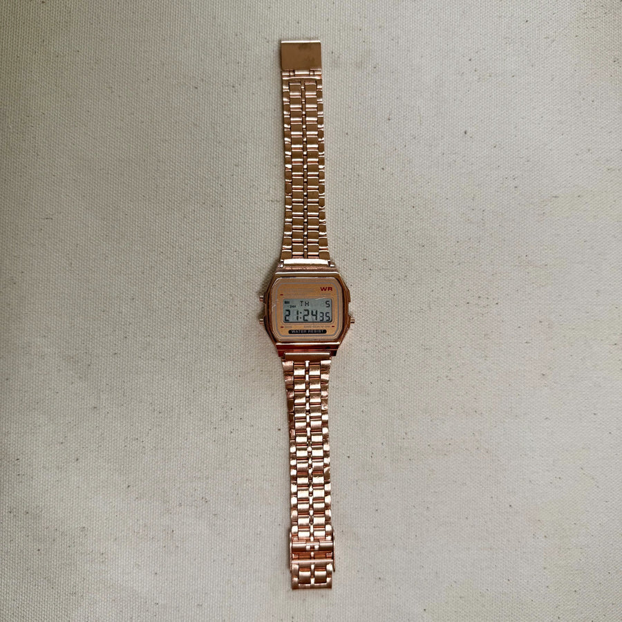 Rose Gold Digital Quartz Watch