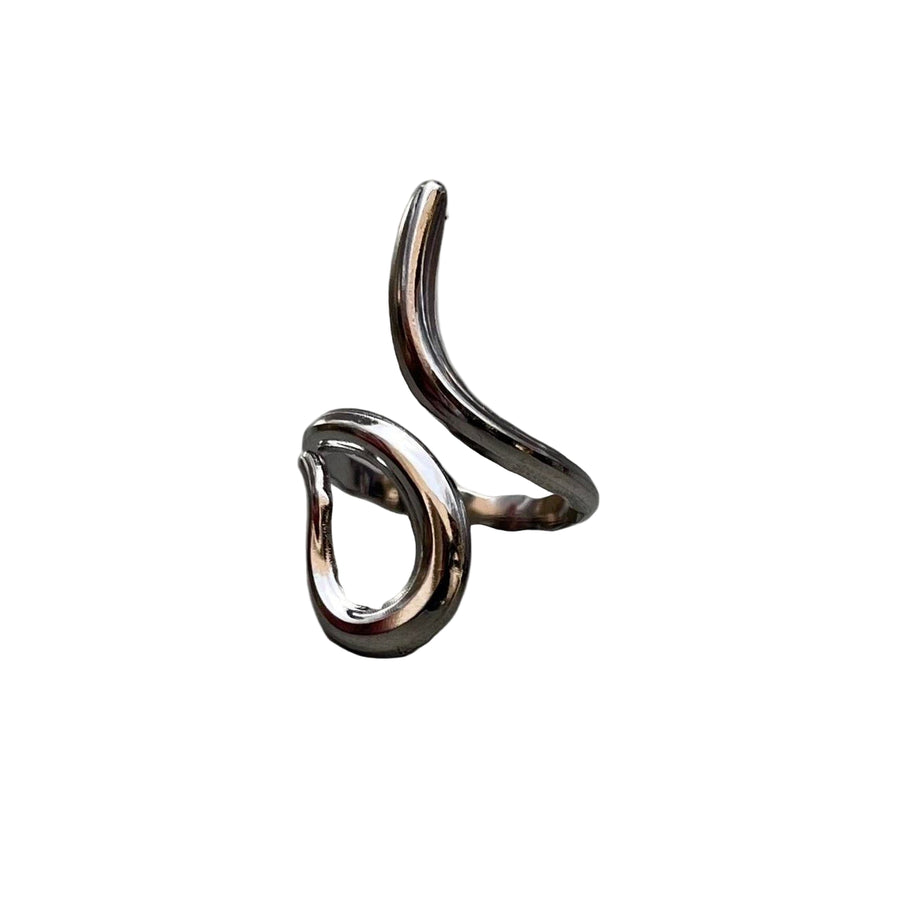 Silver Abstract Wrap Ring