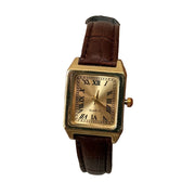 Gold Dial Leather Watch
