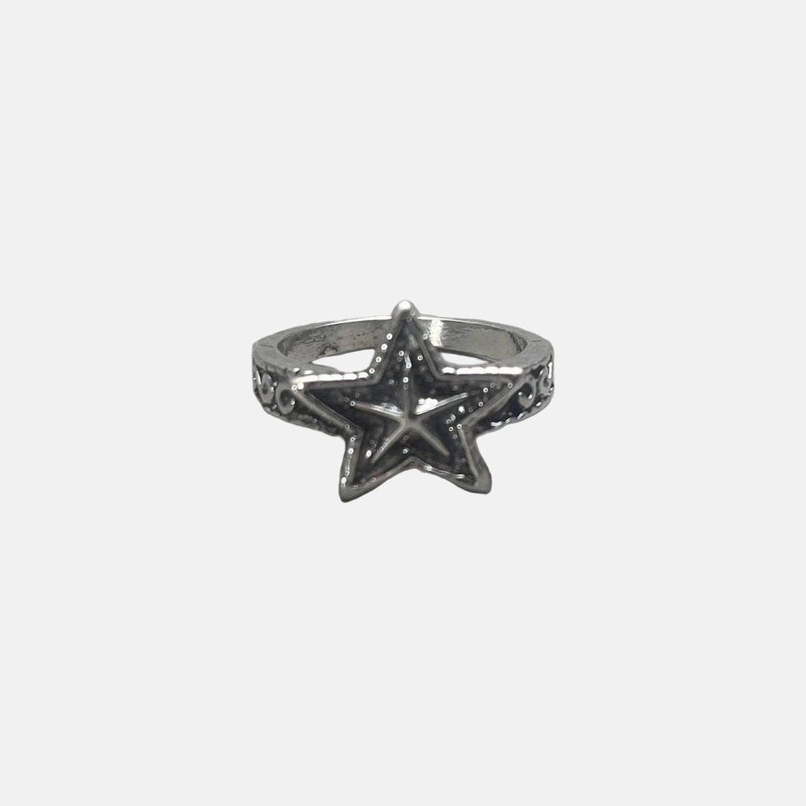 Silver Double Star Ring