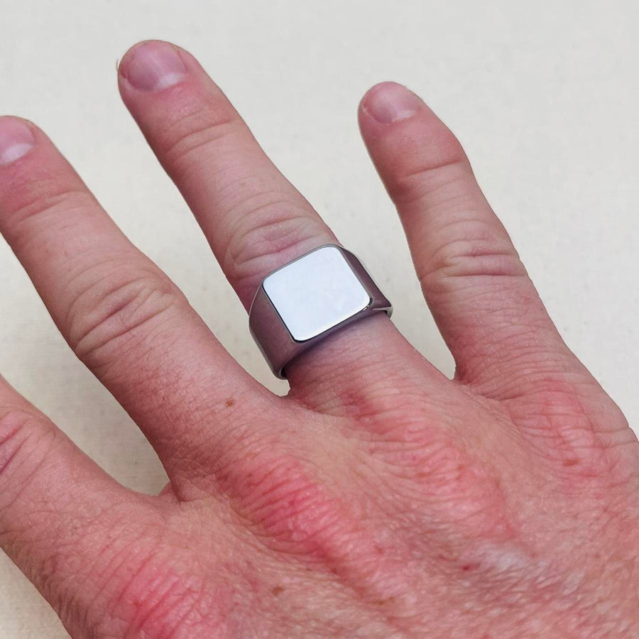 Silver Square Signet Ring