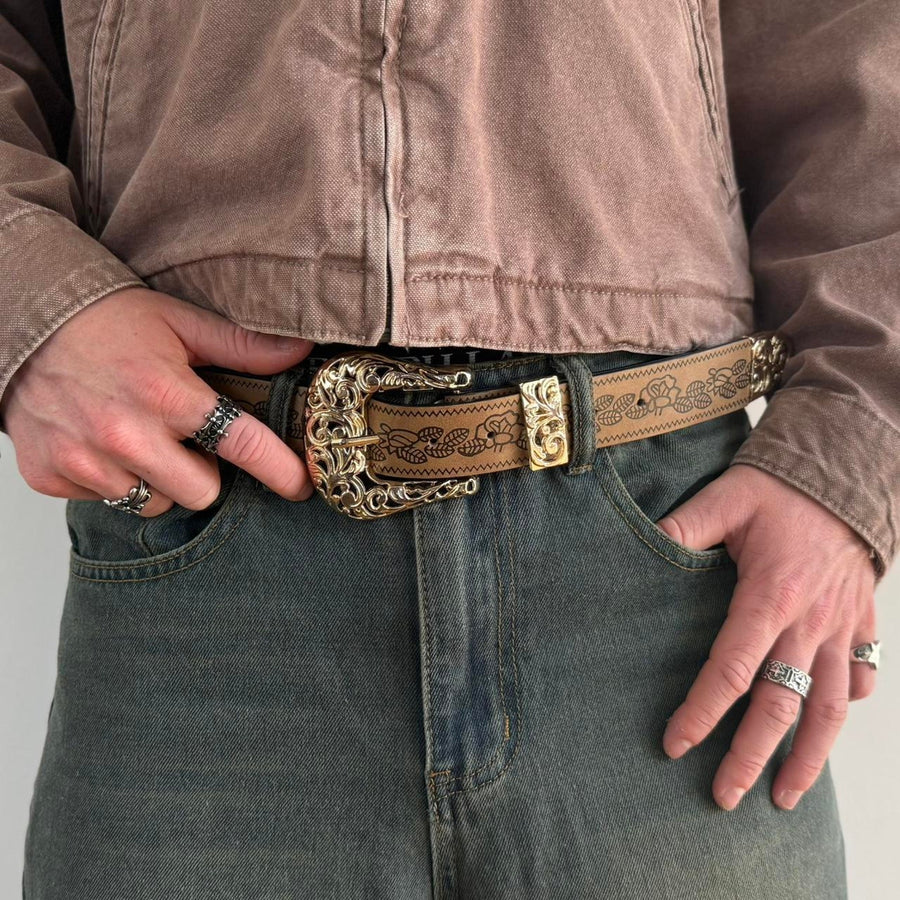 Tan Western Buckle Belt