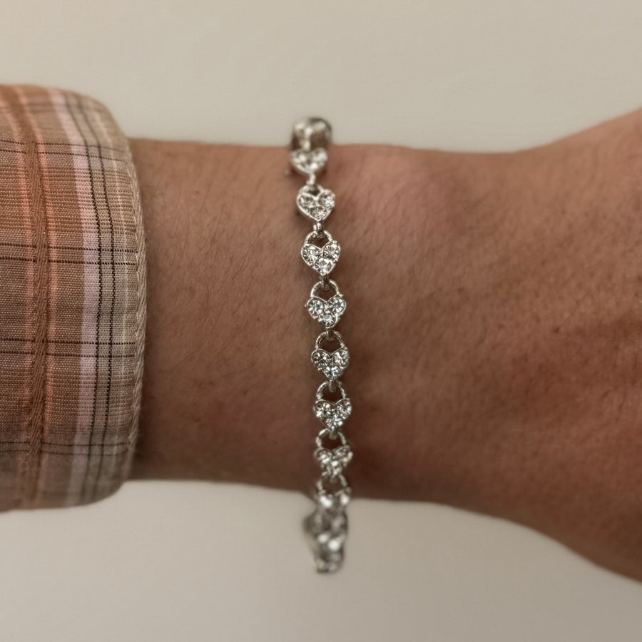Silver Heart Chain Bracelet