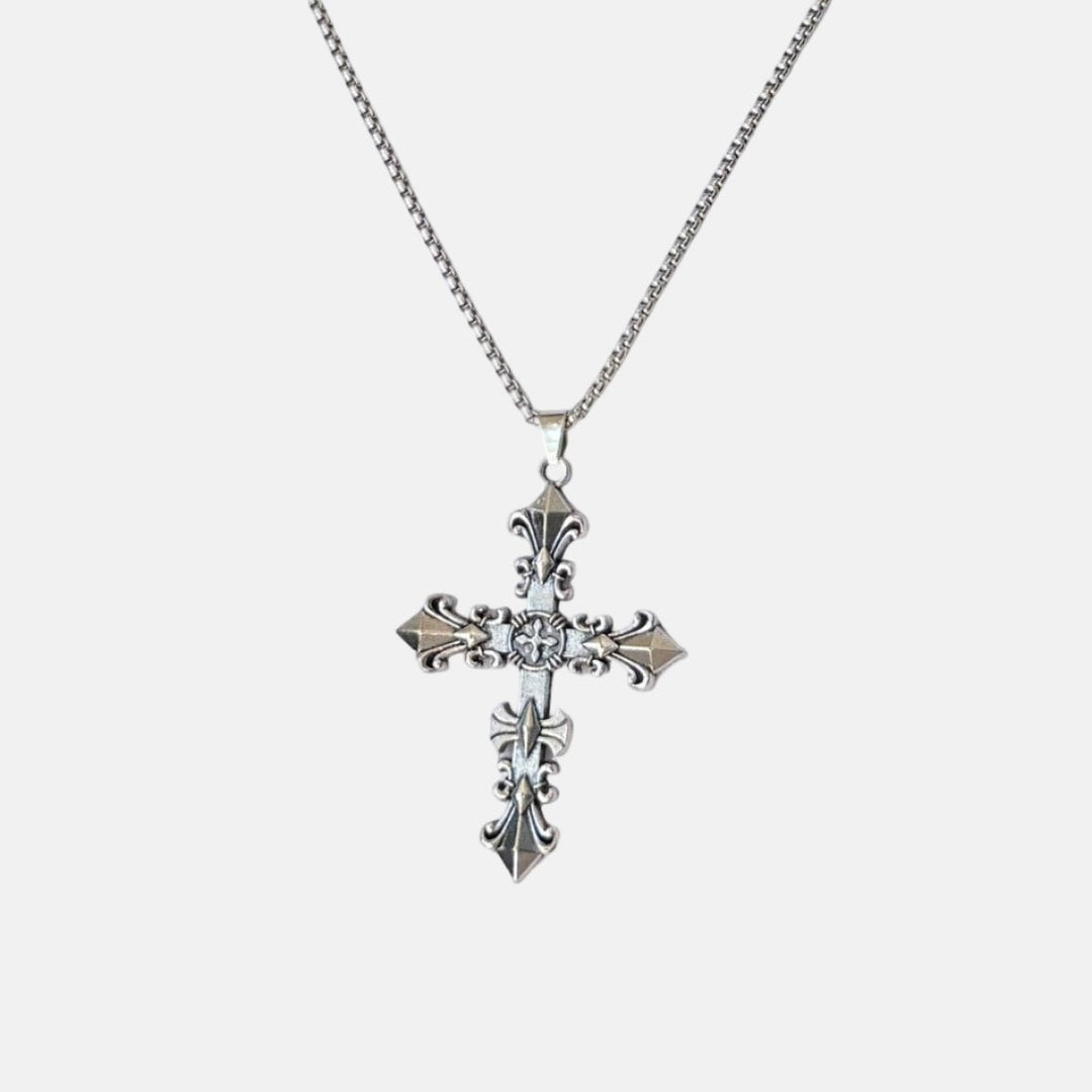 Silver Cross Pendant Necklace - Rynor