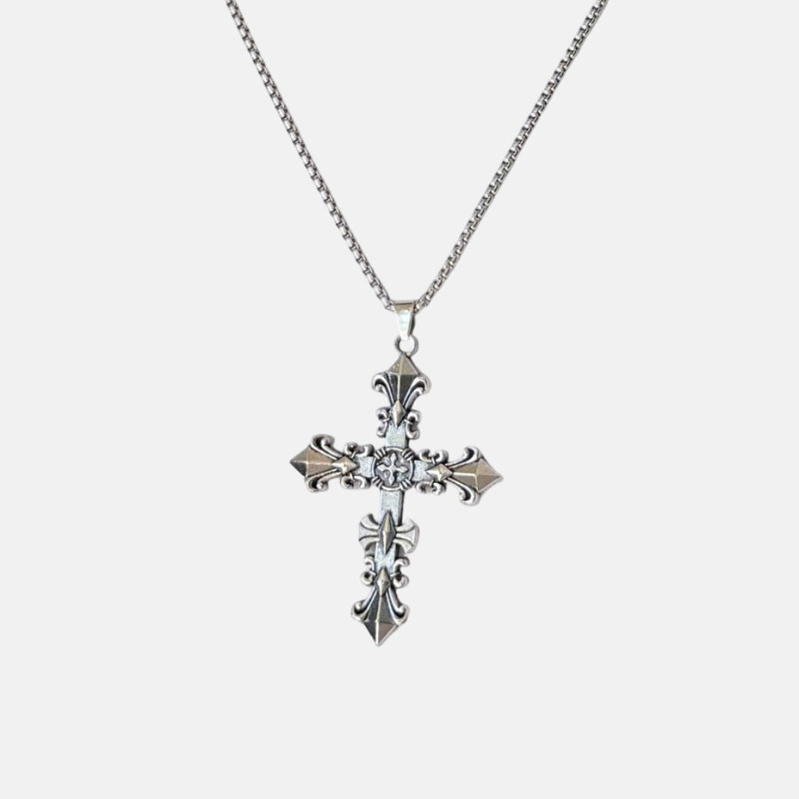 Silver Cross Pendant Necklace