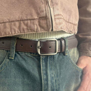 Brown Chrome Buckle Belt