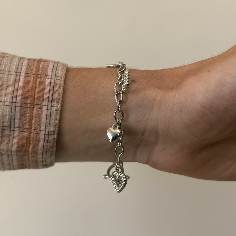 Silver Heart Charm Bracelet
