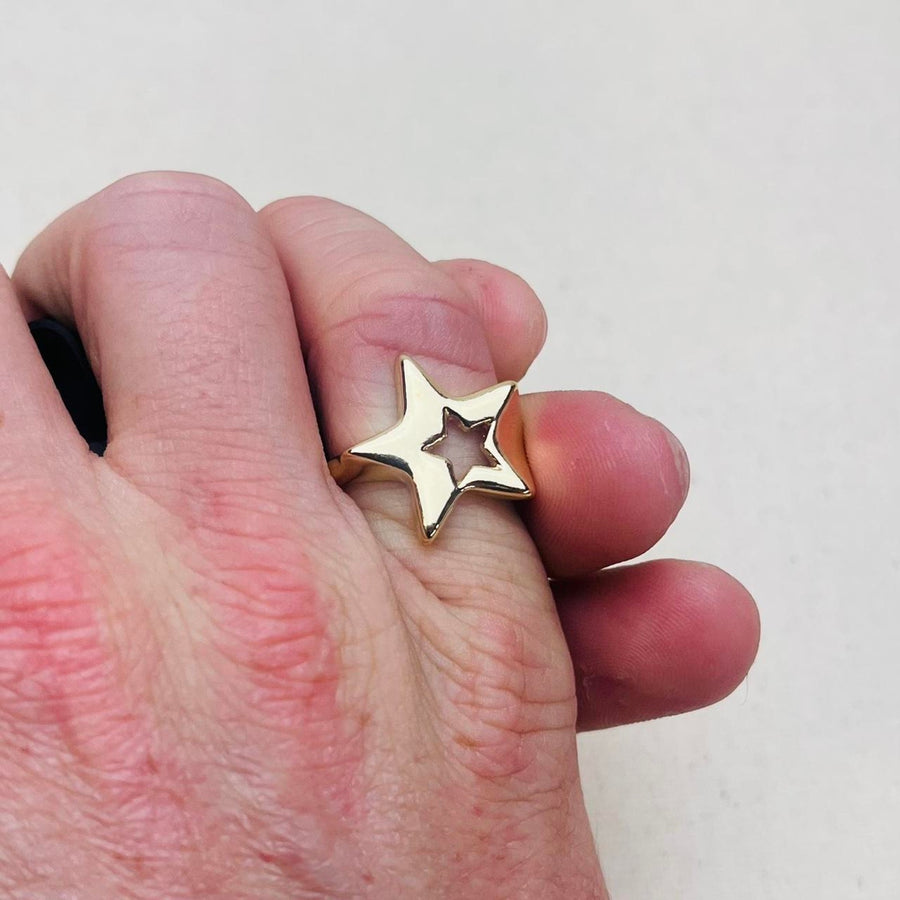 Gold Star Cutout Ring