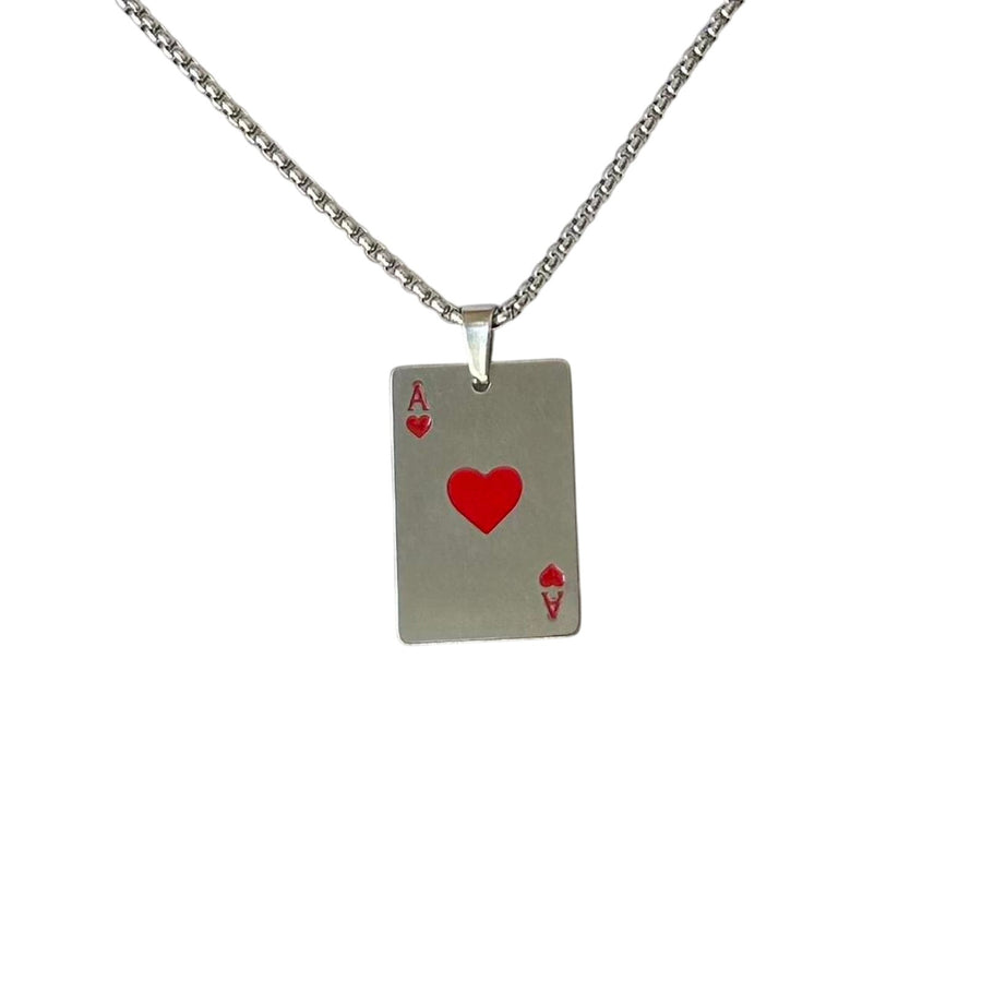 Ace of Hearts Pendant Necklace