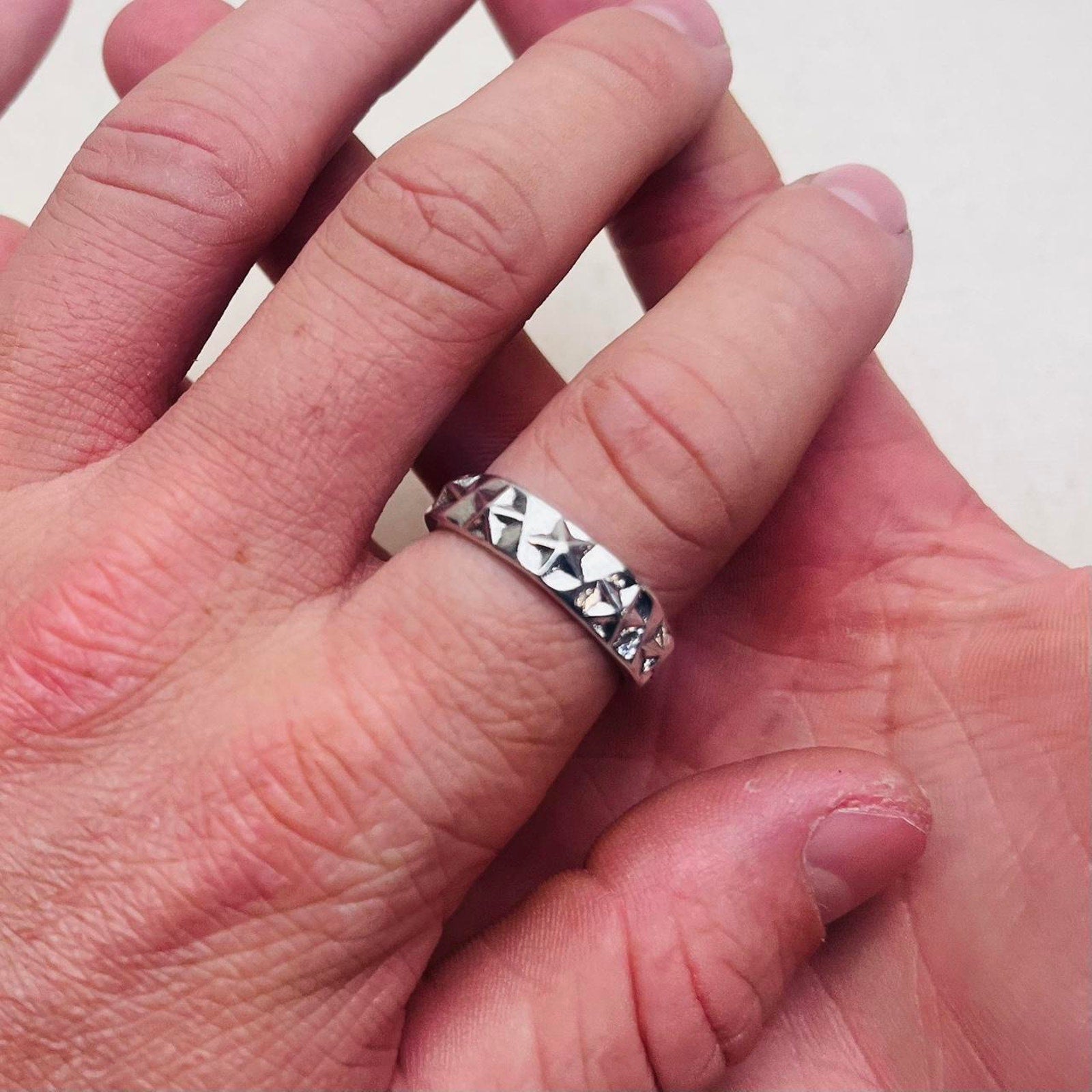 Silver Star Band Ring