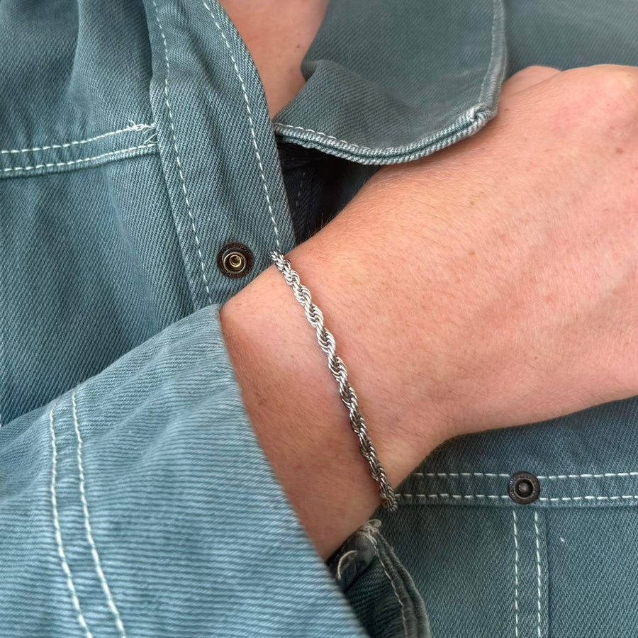 Silver Twisted Rope Bracelet