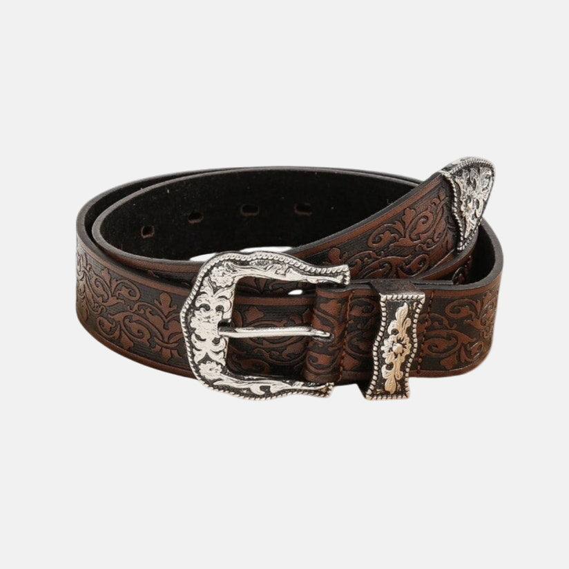 Brown Tooled Western Belt