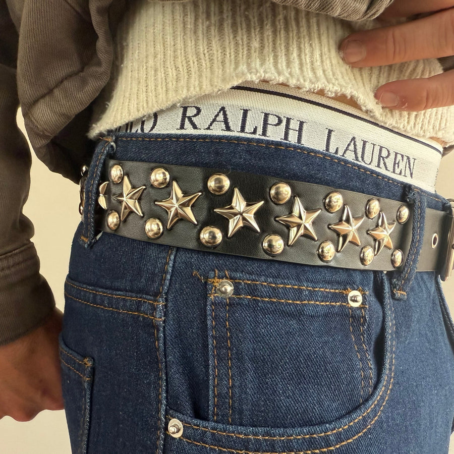 Black Star Studded Belt