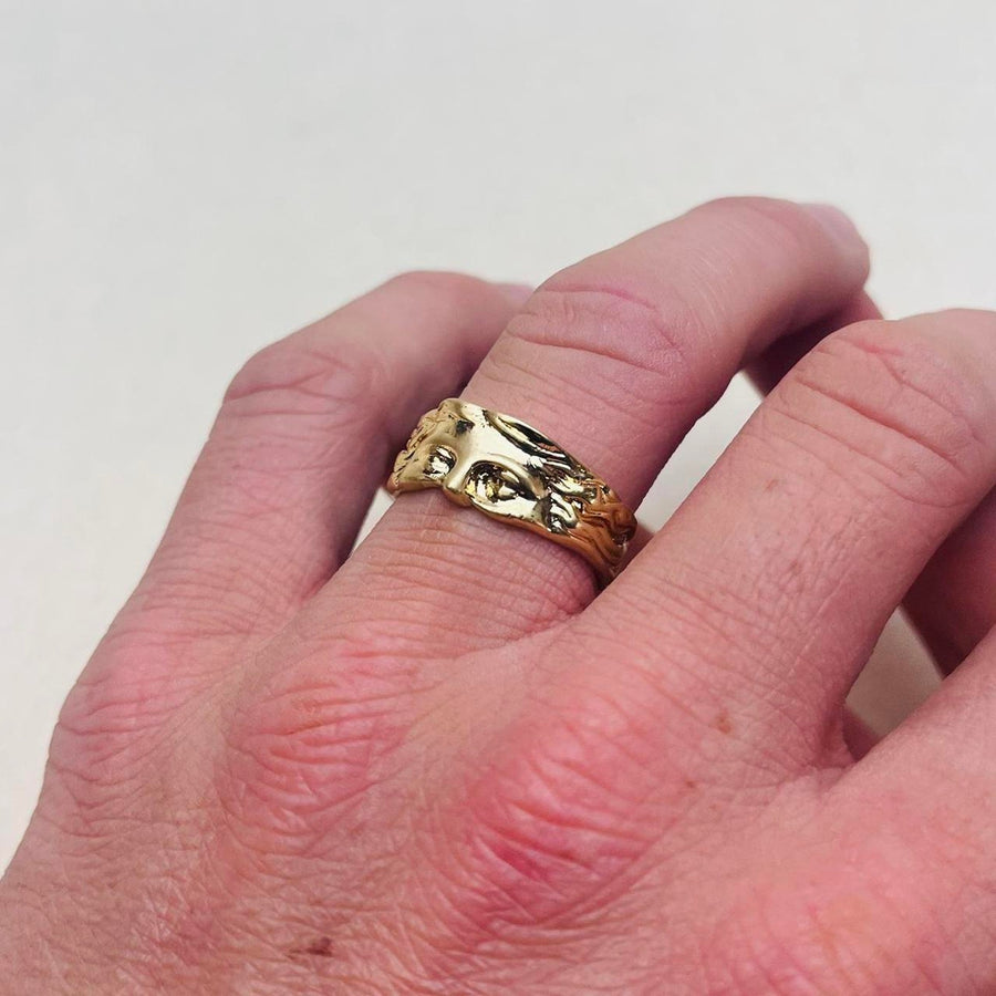 Gold Textured Wrap Ring