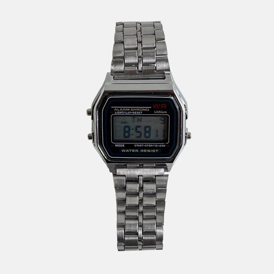 Retro Silver Digital Watch