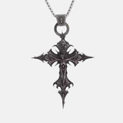 Gothic Silver Cross Necklace
