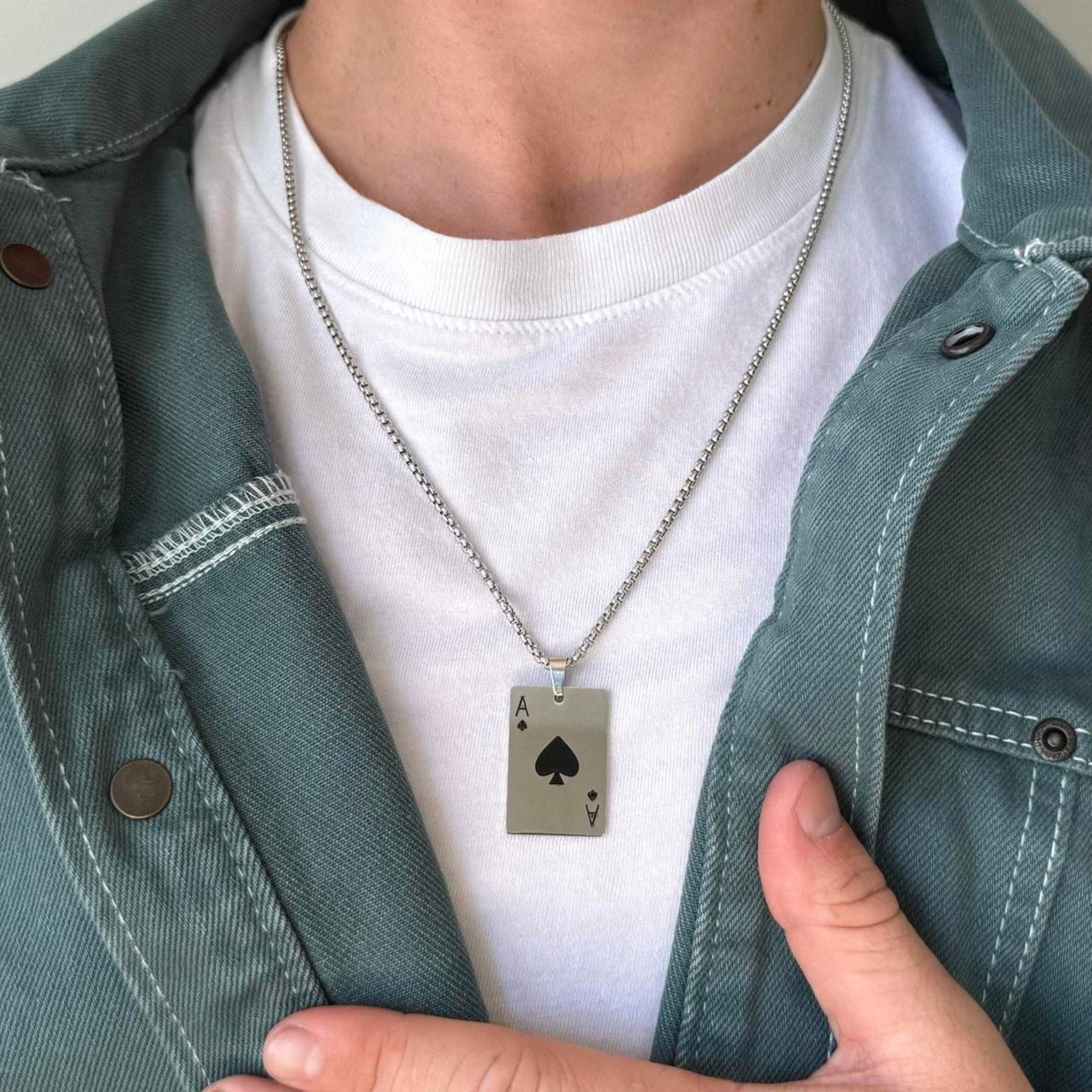 Ace of Spades Pendant Necklace