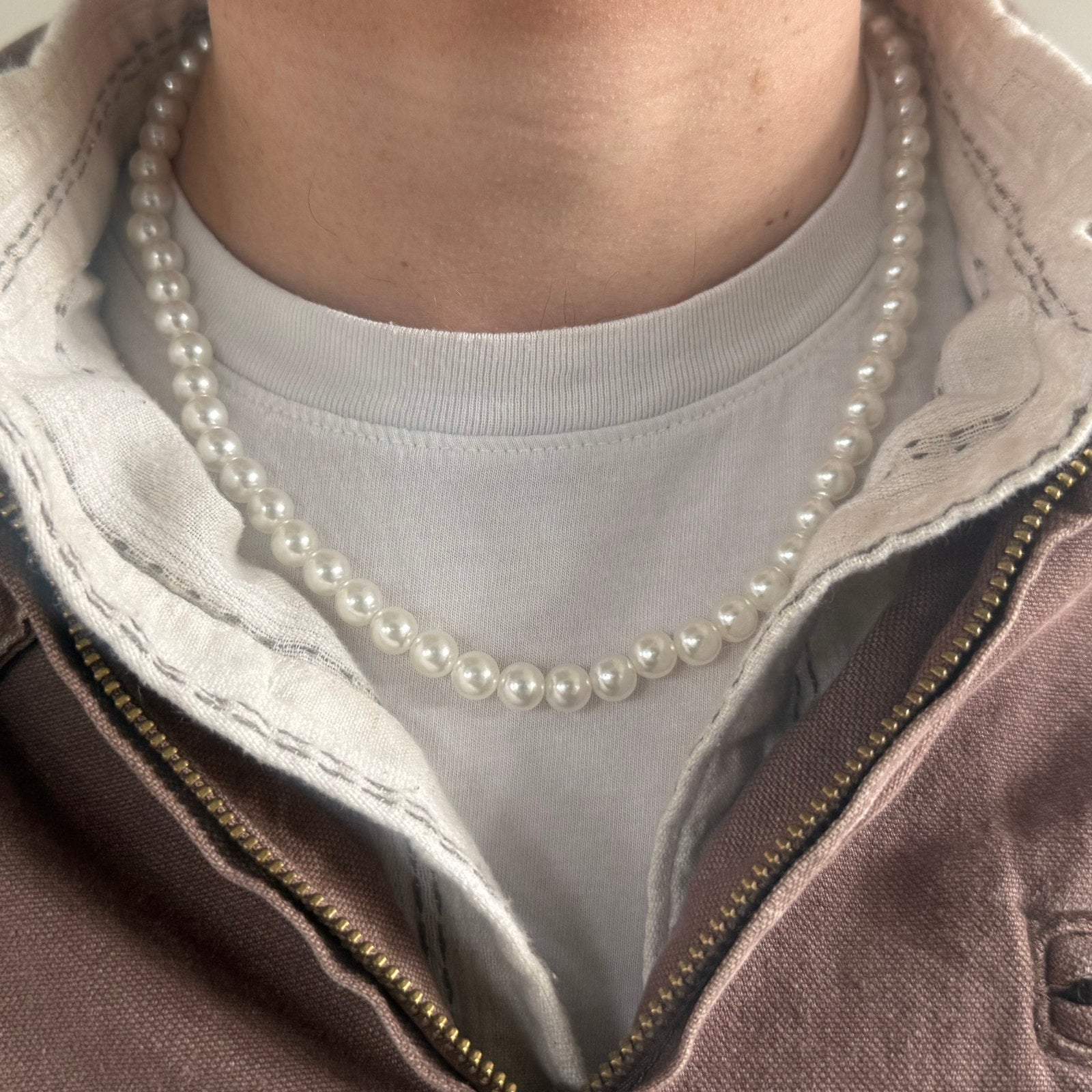 White Pearl Bead Necklace