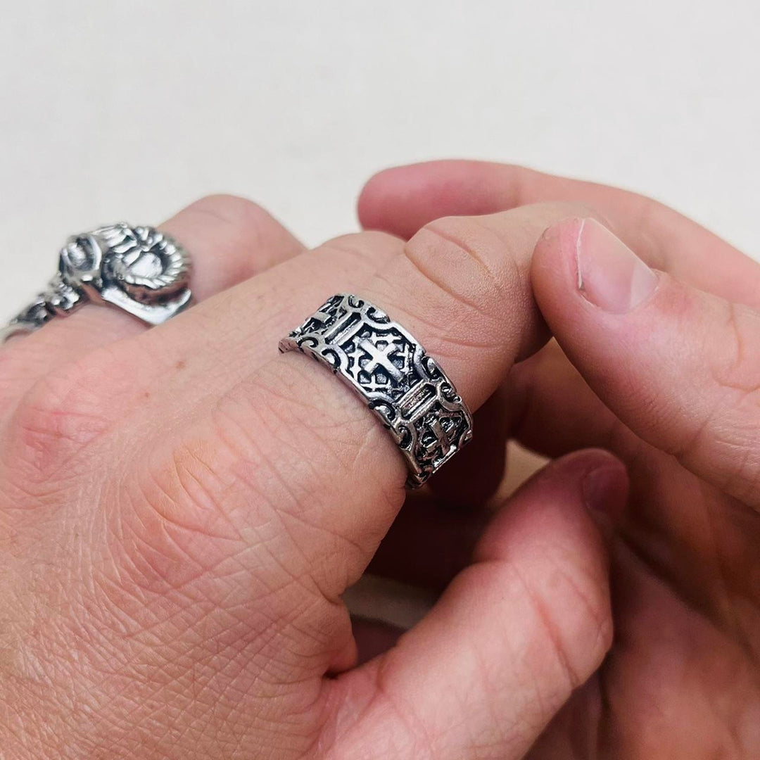 Silver Engraved Band Ring - Rynor