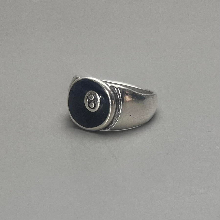 Silver 8-Ball Signet Ring