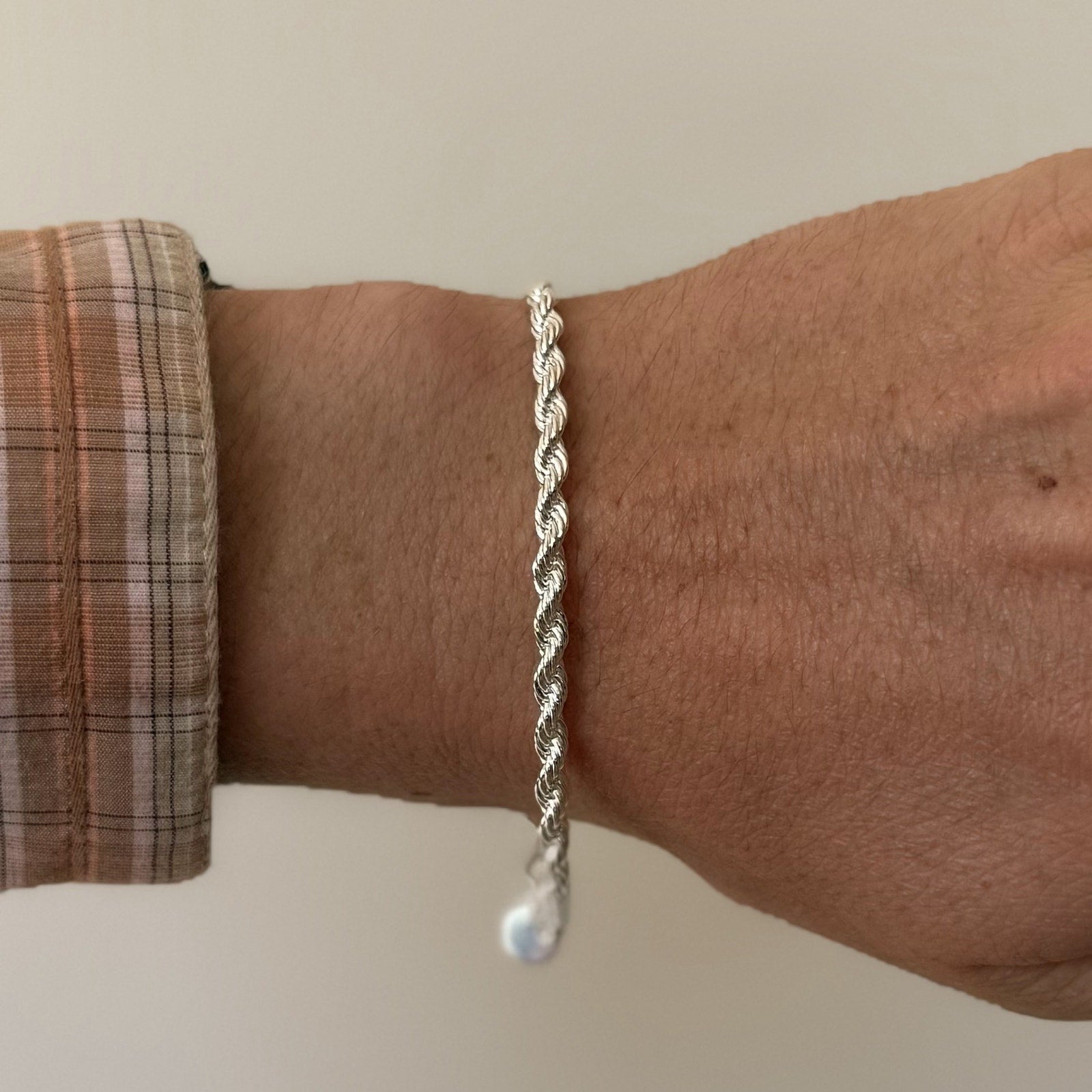 Silver Rope Chain Bracelet