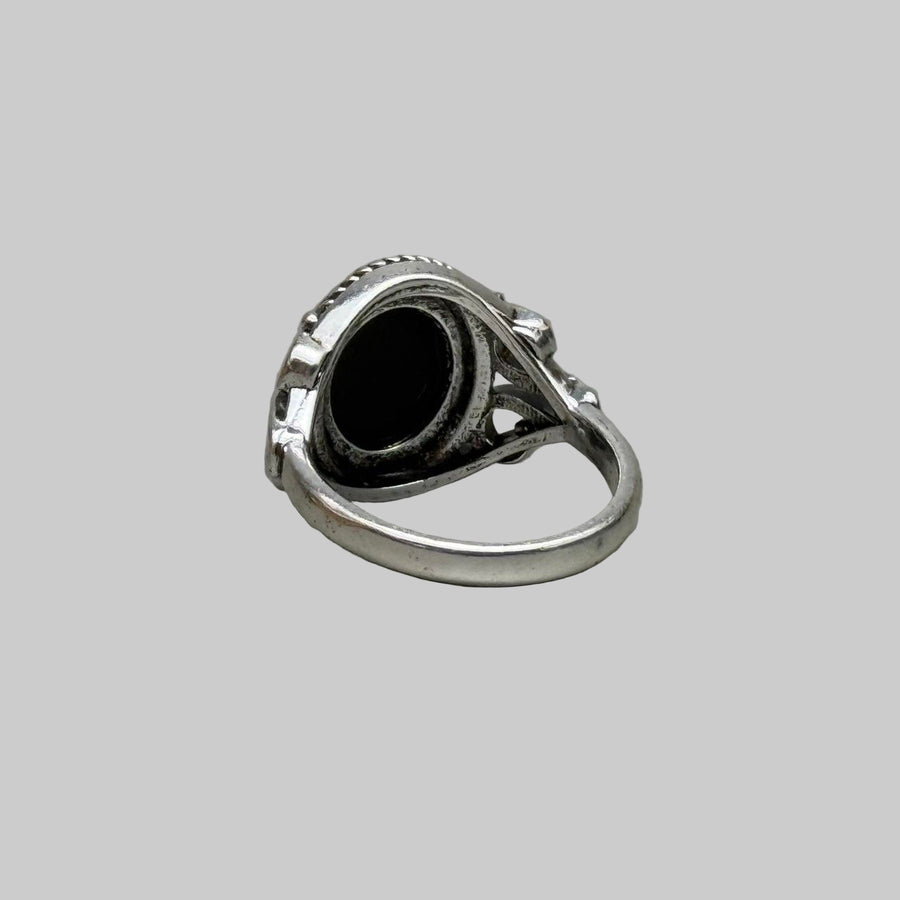 Black Oval Stone Ring