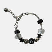 Silver Black Charm Bracelet