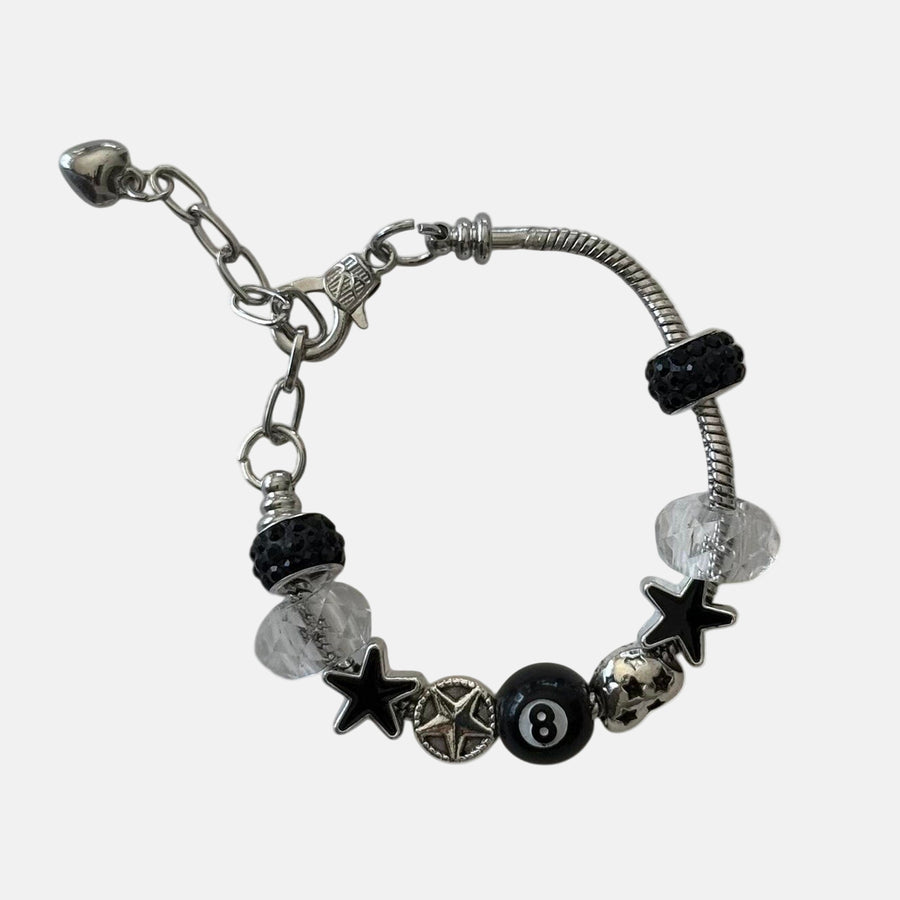 Silver Black Charm Bracelet