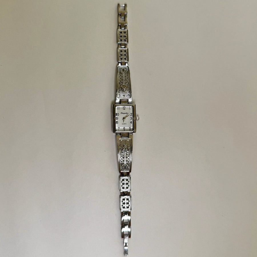 Engraved Silver Watch